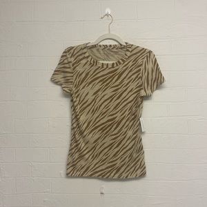 NWT T-shirts Banana Republic beige zebra print. Great Layering tee! Weekend tee!